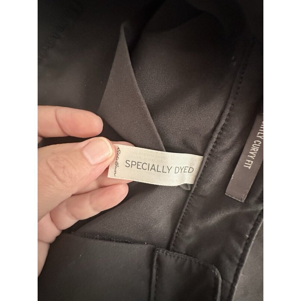 Eddie Bauer Chino Pants Women Size 10 Black Polyester Stretch Slightly Curvy Fit - Picture 7 of 11